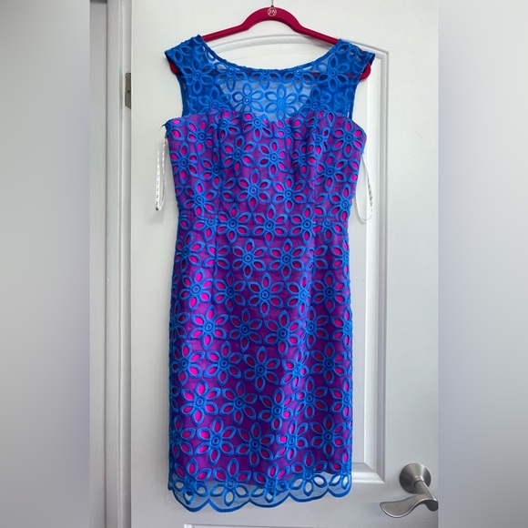 Rare!!! Lilly Pulitzer Pink/Blue/Purple Gorgeous Coctail Dress size 8 - Picture 14 of 16